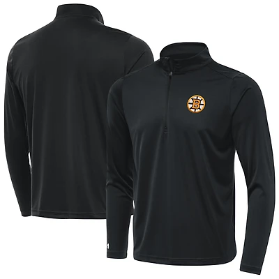 Men's Antigua Gray Boston Bruins Tribute Lightweight Quarter-Zip Pullover