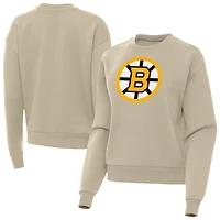 Women's Antigua Khaki Boston Bruins Victory Pullover Sweatshirt