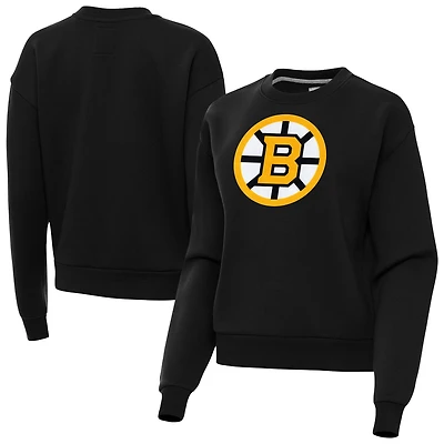 Women's Antigua Black Boston Bruins Victory Pullover Sweatshirt