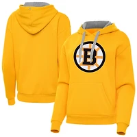 Women's Antigua Gold Boston Bruins Victory Pullover Hoodie