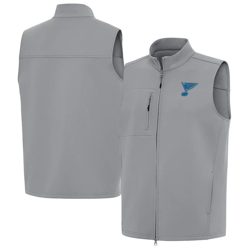 Men's Antigua Gray St. Louis Blues Demand Full-Zip Vest