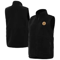 Women's Antigua Black Boston Bruins Nostalgic Full-Zip Vest