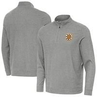 Men's Antigua Heather Boston Bruins Subtle Quarter-Zip Sweatshirt