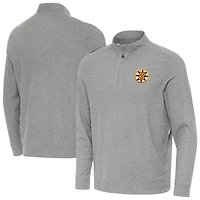 Men's Antigua Heather Boston Bruins Subtle Quarter-Zip Sweatshirt