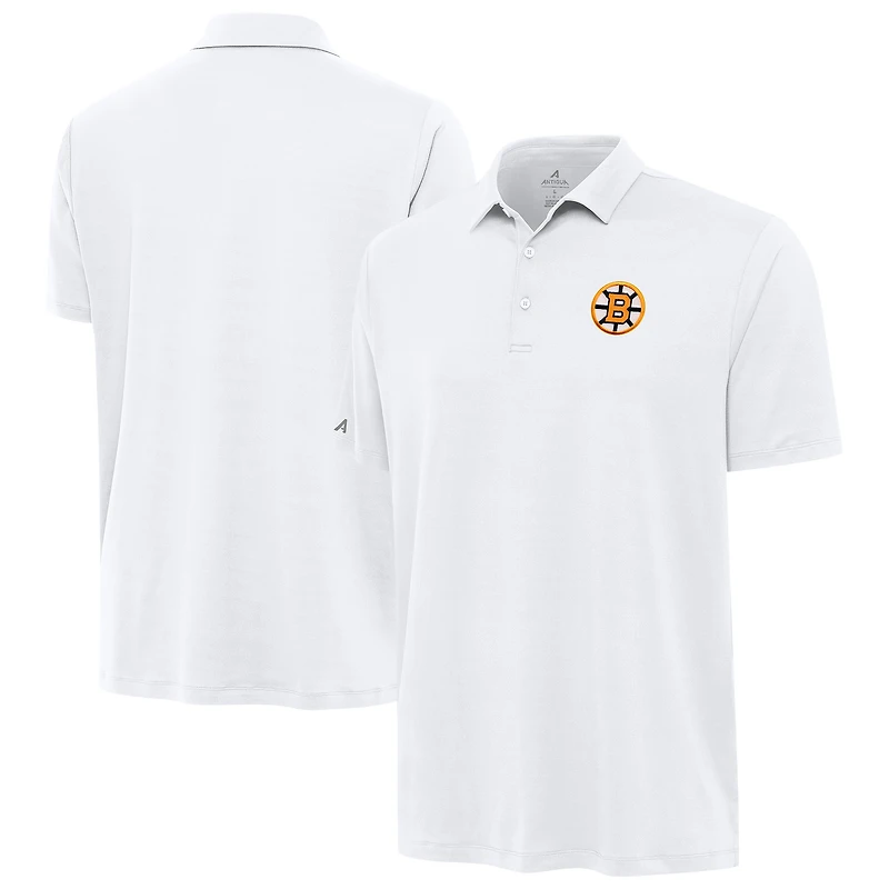 Men's Antigua White Boston Bruins Reprocess Polo