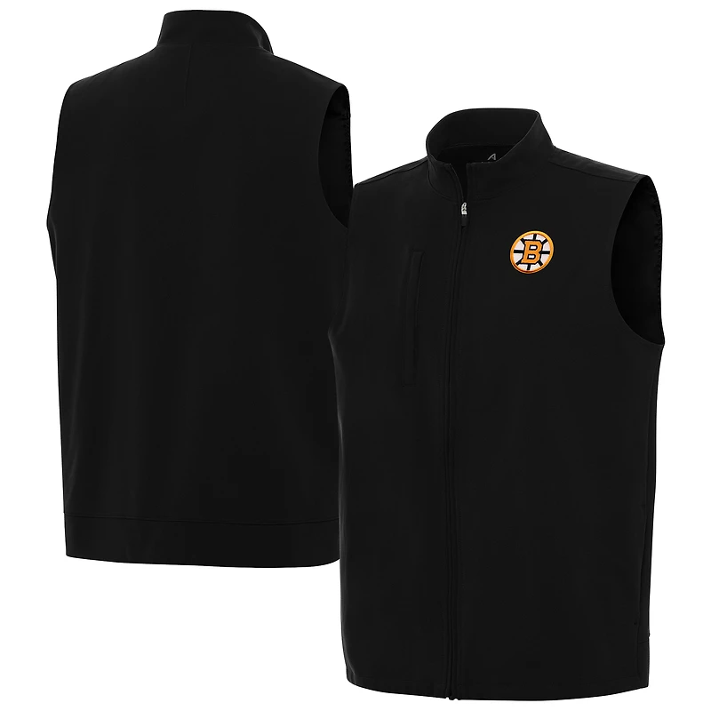 Men's Antigua Black Boston Bruins Regard Full-Zip Vest