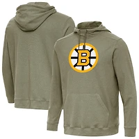 Men's Antigua Olive Boston Bruins Cloud Pullover Hoodie