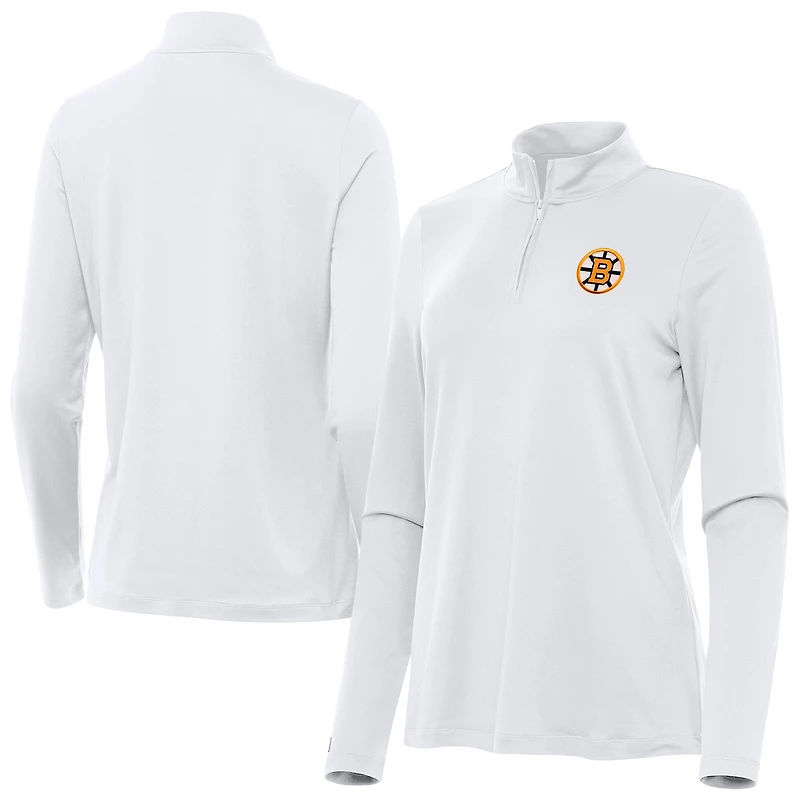 Women's Antigua Boston Bruins Reprocess Quarter-Zip Pullover