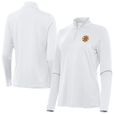 Women's Antigua Boston Bruins Reprocess Quarter-Zip Pullover