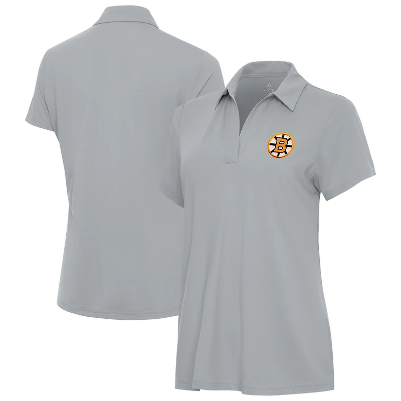 Women's Antigua Gray Boston Bruins Era Polo