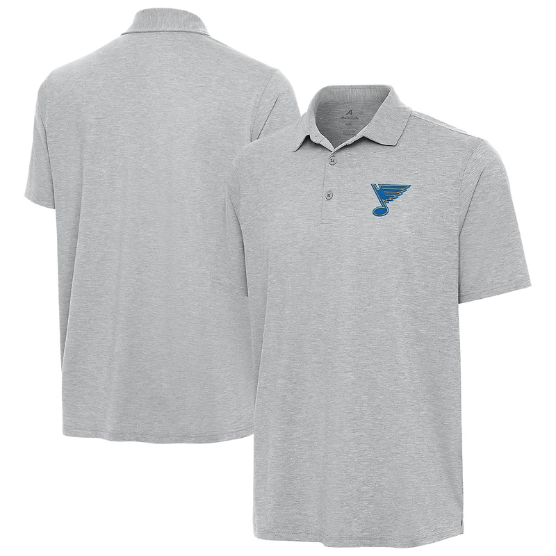 Men's Antigua Heather Gray St. Louis Blues Par 3 Polo