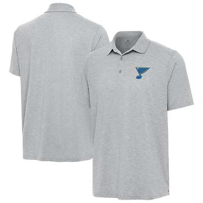 Men's Antigua Heather Gray St. Louis Blues Par 3 Polo