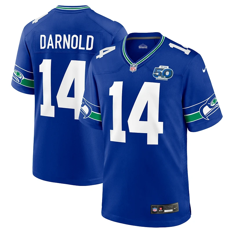 Men's Nike Sam Darnold Royal Seattle Seahawks Alternate 2 50th Season Game Jersey