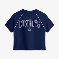 Women's Fanatics Navy Dallas Cowboys Offensive Scheme Raglan Tri-Blend Cropped Top