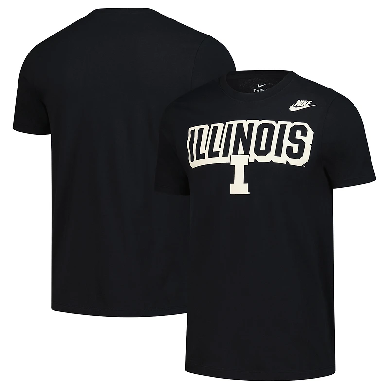 Men's Nike Black Illinois Fighting Illini Fashion Team Bold T-Shirt
