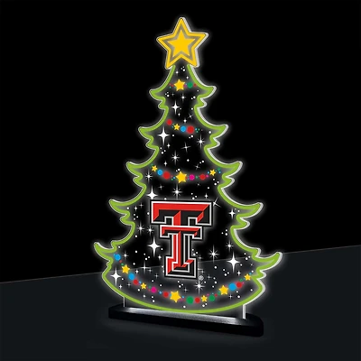 Texas Tech Red Raiders 10" LED Tabletop Christmas Tree Desklite Sign