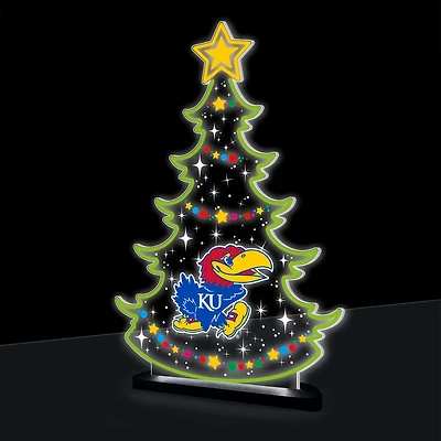Kansas Jayhawks 10" LED Tabletop Christmas Tree Desklite Sign