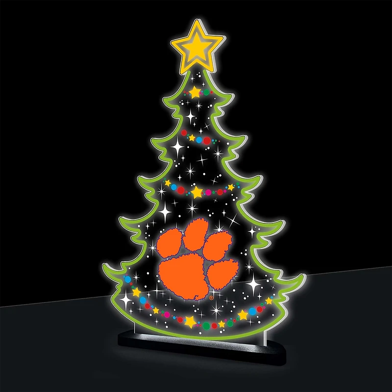 Clemson Tigers 10" LED Tabletop Christmas Tree Desklite Sign