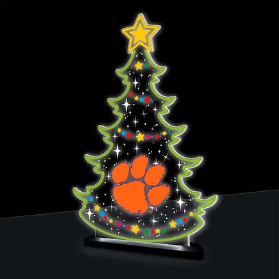 Clemson Tigers 10" LED Tabletop Christmas Tree Desklite Sign