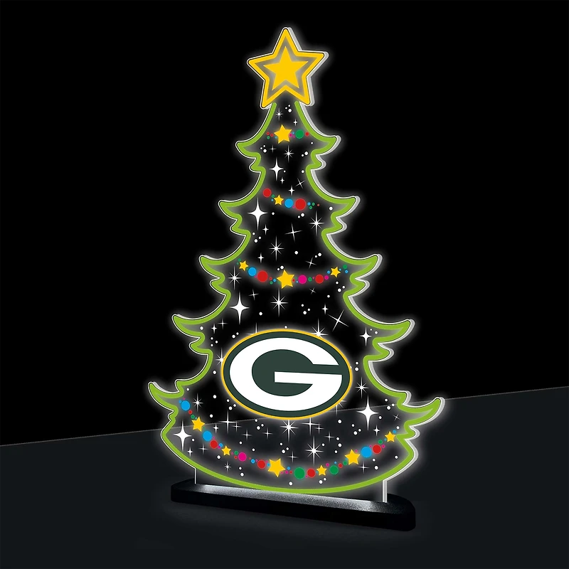 Green Bay Packers 10" LED Tabletop Christmas Tree Desklite Sign