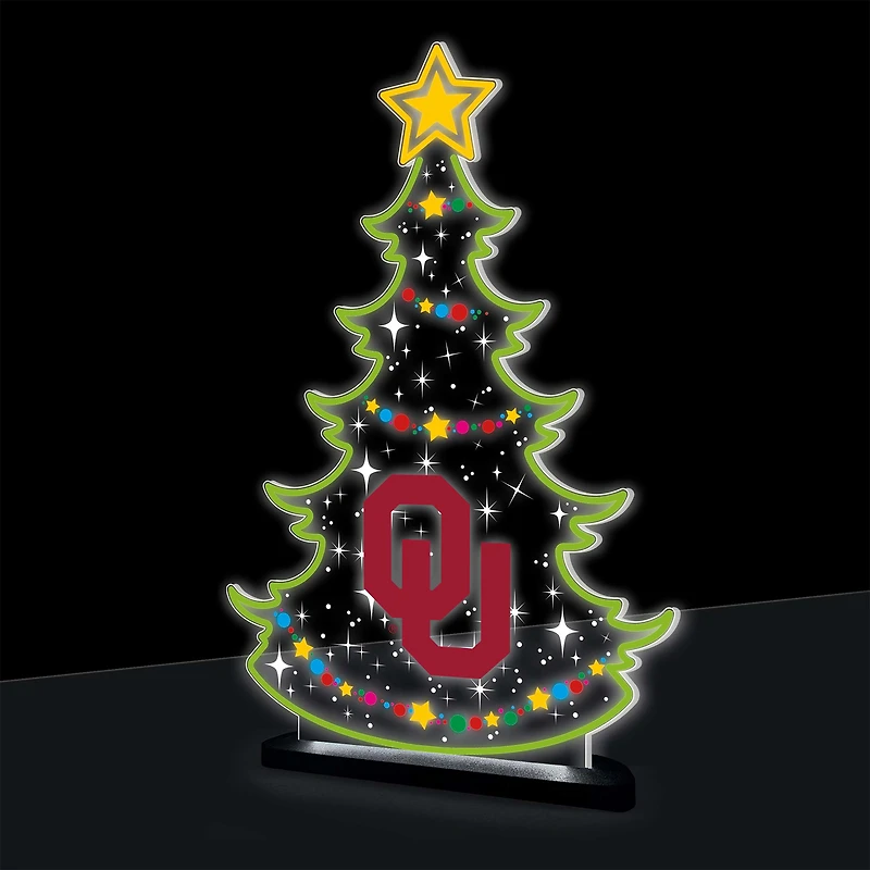 Oklahoma Sooners 10" LED Tabletop Christmas Tree Desklite Sign