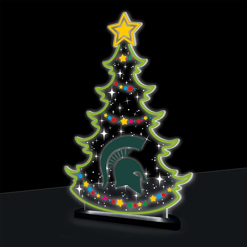 Michigan State Spartans 10" LED Tabletop Christmas Tree Desklite Sign