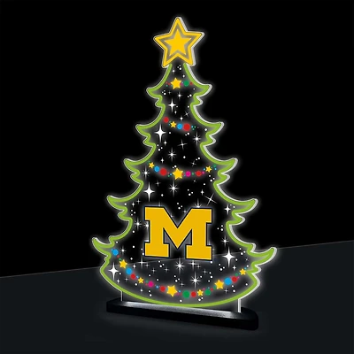 Michigan Wolverines 10" LED Tabletop Christmas Tree Desklite Sign