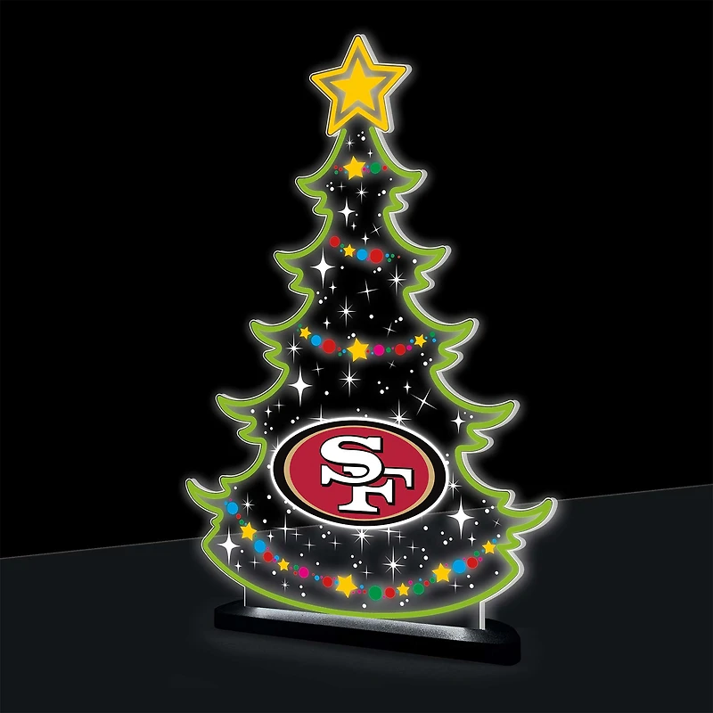 San Francisco 49ers 10" LED Tabletop Christmas Tree Desklite Sign