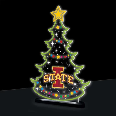 Iowa State Cyclones 10" LED Tabletop Christmas Tree Desklite Sign