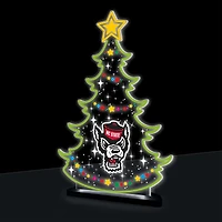 NC State Wolfpack 10" LED Tabletop Christmas Tree Desklite Sign