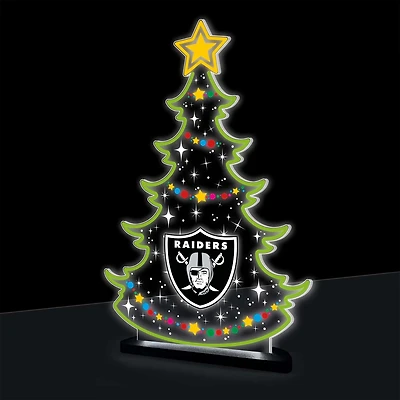 Las Vegas Raiders 10" LED Tabletop Christmas Tree Desklite Sign