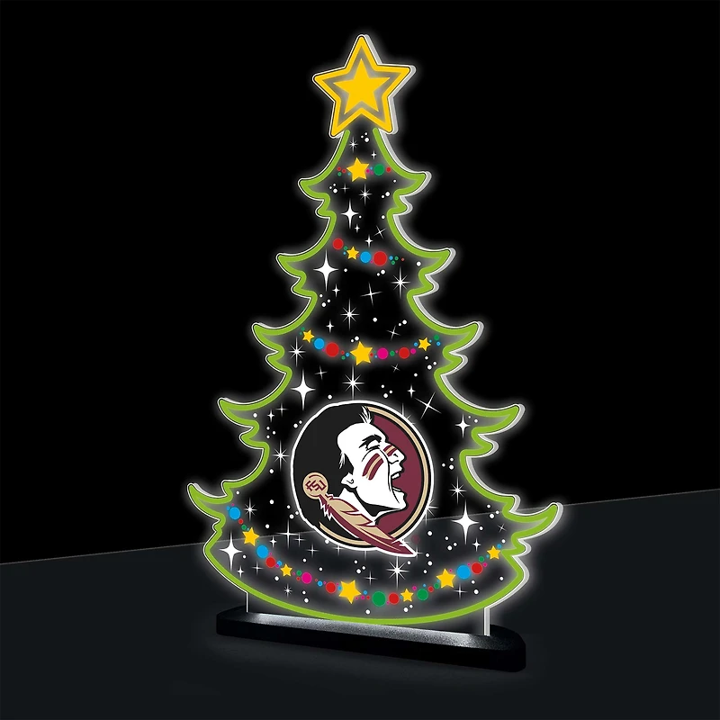 Florida State Seminoles 10" LED Tabletop Christmas Tree Desklite Sign