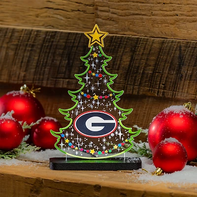 Georgia Bulldogs 10" LED Tabletop Christmas Tree Desklite Sign