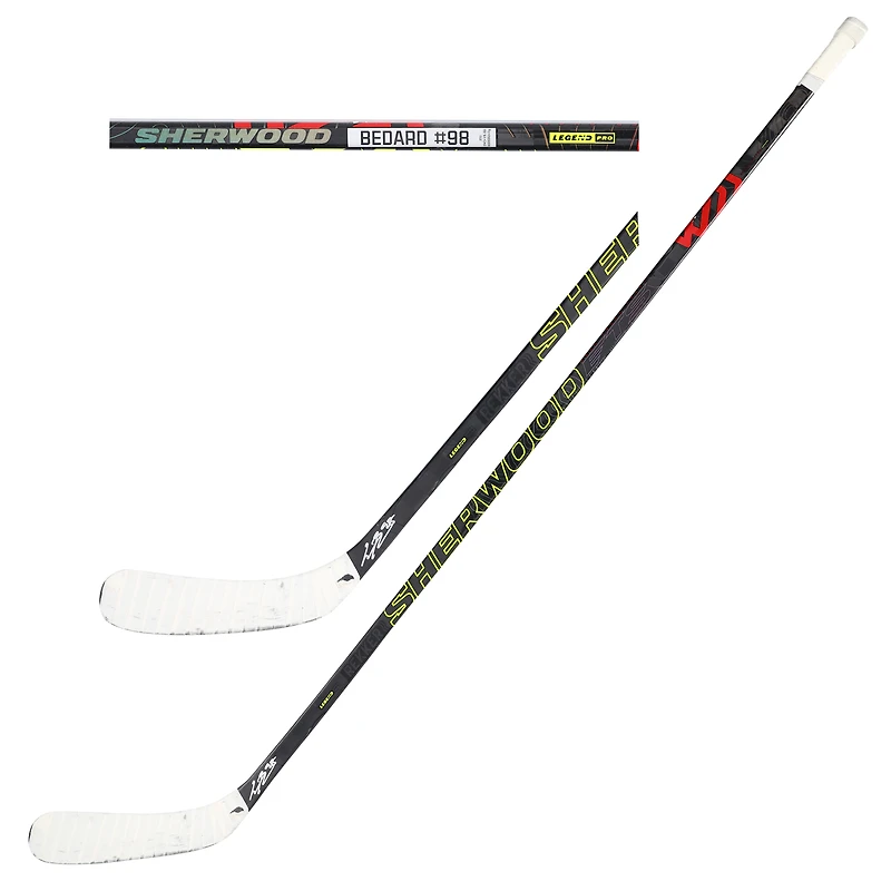 Connor Bedard Chicago Blackhawks Autographed Game-Used Black Sherwood Stick from the 2024-25 NHL Season - NR81044617