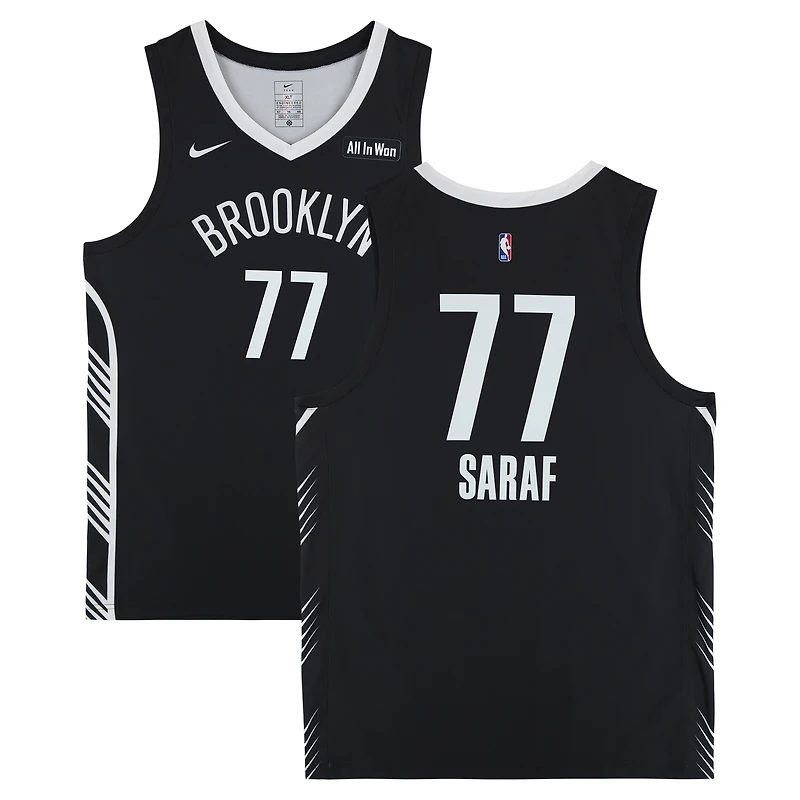 Ben Saraf Brooklyn Nets Game-Used #77 Black Nike Jersey from the 2025 NBA Summer League - Size XL