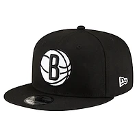 Men's New Era Black Brooklyn Nets 9FIFTY Snapback Hat