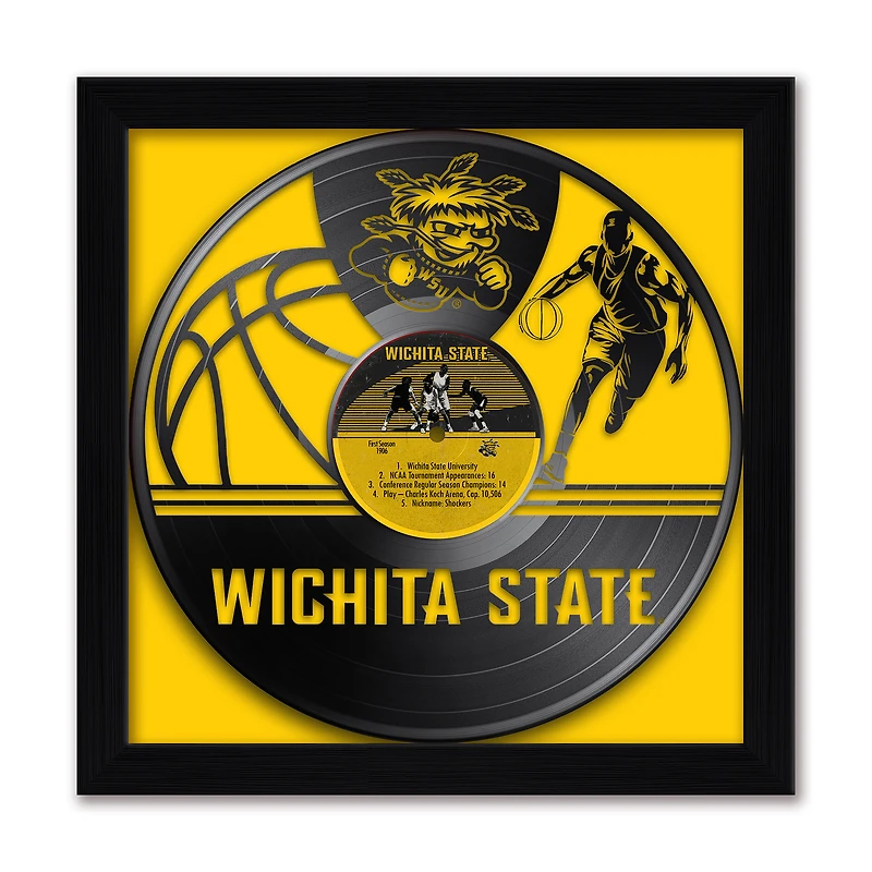 Wichita State Shockers Framed 13" x 13" Vinyl Record Art Print