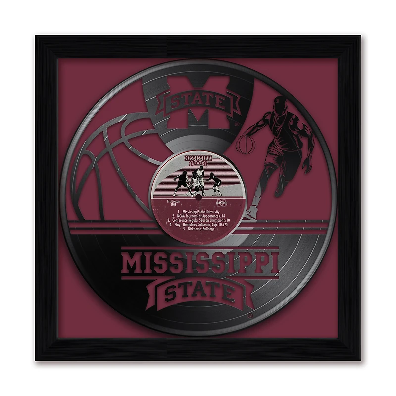 Mississippi State Bulldogs Framed 13" x 13" Vinyl Record Art Print