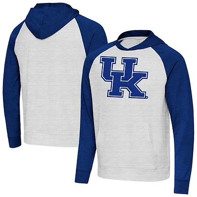 Men's Antigua Royal/Gray Kentucky Wildcats Urgent Pullover Hoodie