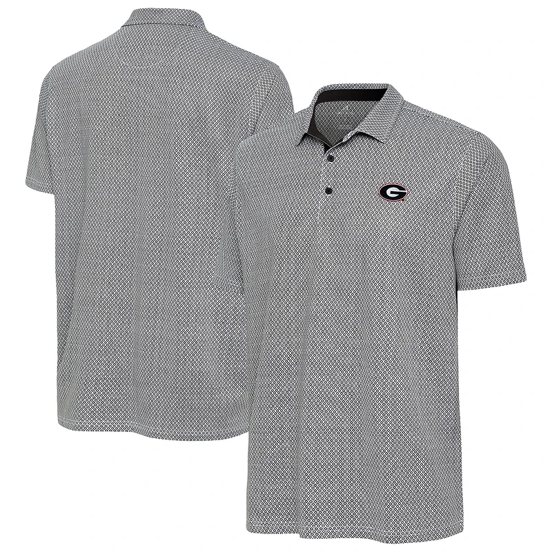 Men's Antigua Heather Black Georgia Bulldogs Intersect Polo