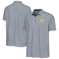 Men's Antigua Heather Navy Michigan Wolverines Intersect Polo
