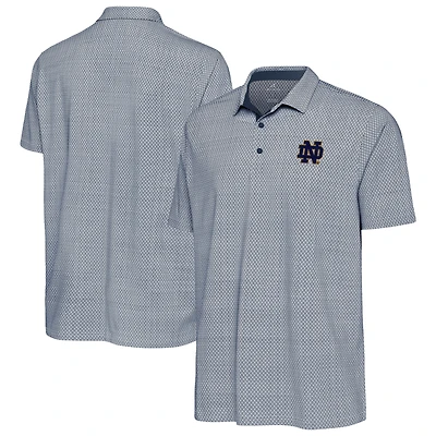 Men's Antigua Heather Navy Notre Dame Fighting Irish Intersect Polo