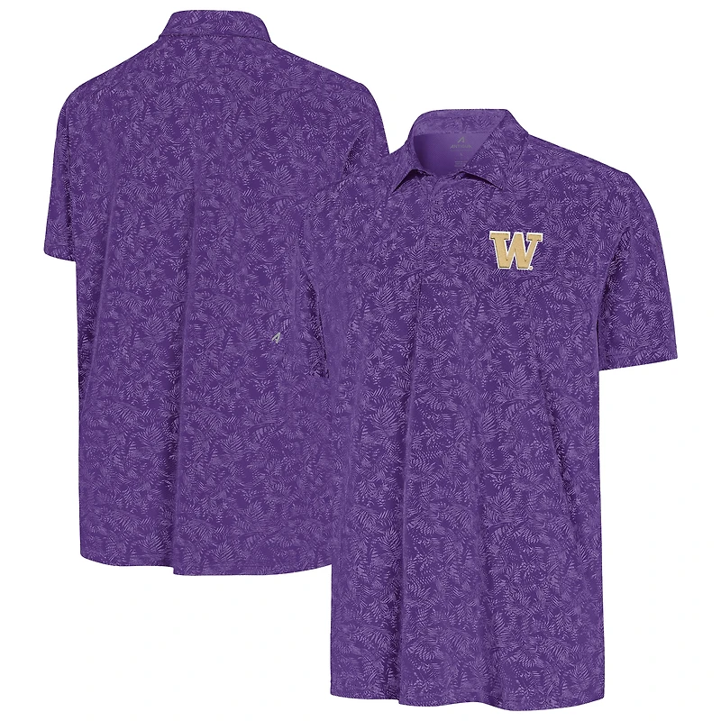 Men's Antigua Purple Washington Huskies Lush Polo