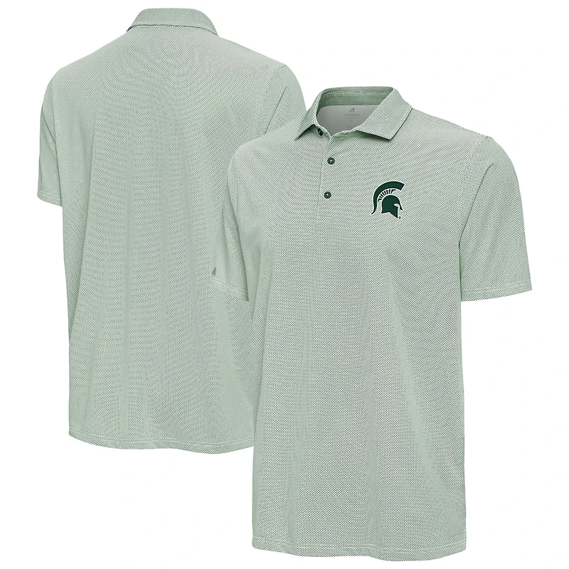 Men's Antigua Hunter Green Michigan State Spartans Pave Polo