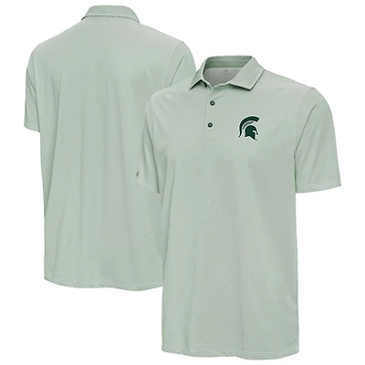 Men's Antigua Hunter Green Michigan State Spartans Pave Polo