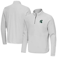 Men's Antigua Gray Michigan State Spartans Step Up Quarter-Zip Pullover