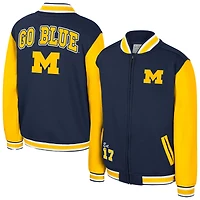 Youth Colosseum Navy Michigan Wolverines Grand Tour Full-Zip Bomber Jacket