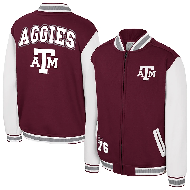 Youth Colosseum Maroon Texas A&M Aggies Grand Tour Full-Zip Bomber Jacket