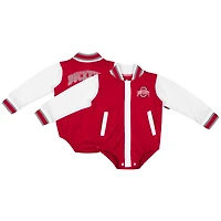 Infant Colosseum Scarlet Ohio State Buckeyes Bell Rings Varsity Bodysuit