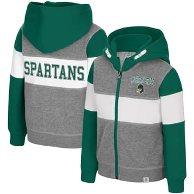 Toddler Colosseum Heather Gray Michigan State Spartans Bert Full-Zip Hoodie